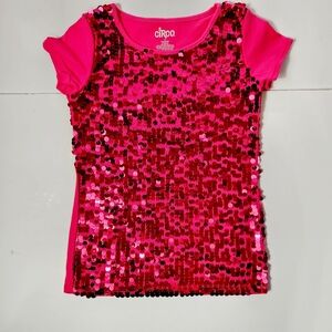 Circo Girl's Hot Pink Sequin Short Sleeve Tee Size: M
